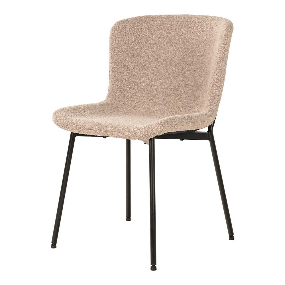Boucle Esszimmerstuhl in Beige - Coals (2er Set)