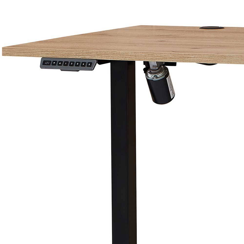 Elektrisch höhenverstellbarer Winkelschreibtisch modern - Emly
