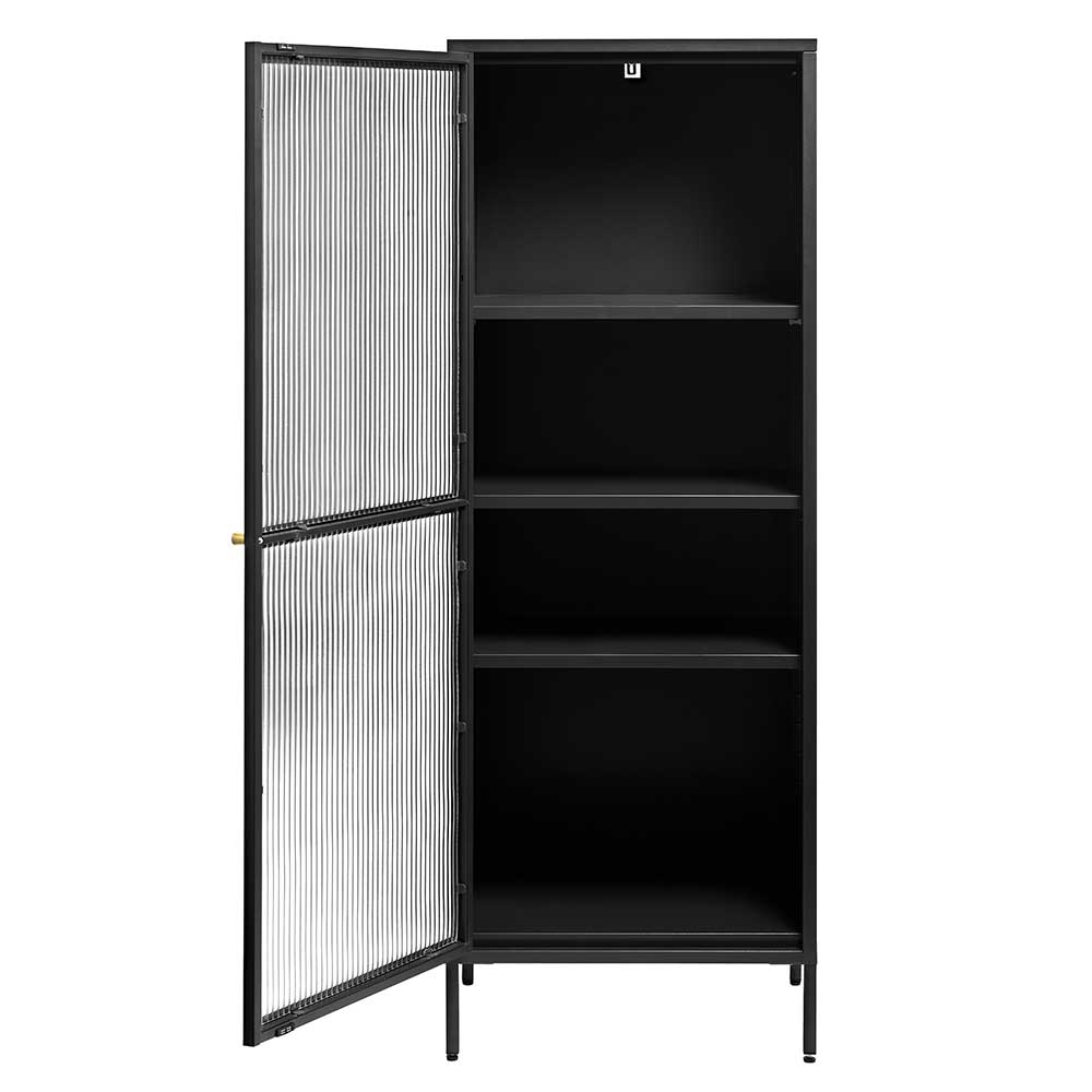 58x160x40 Metall Vitrine in Schwarz - Gulliver