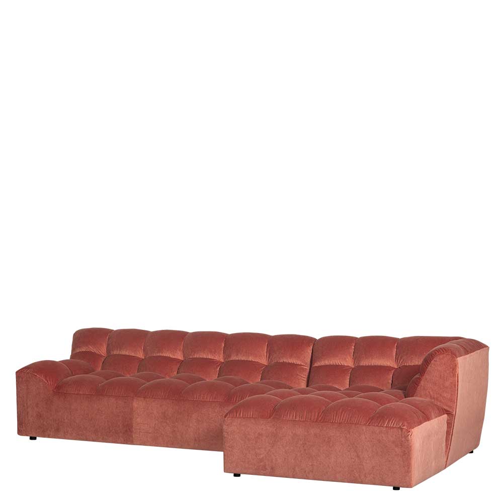 Design Eckcouch in Apricot Samt - Meteora