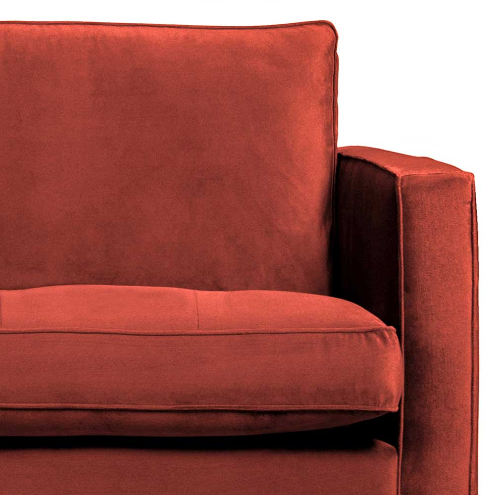 230x83x88 Samt Wohnzimmercouch in Kastanien Braun - Enzing