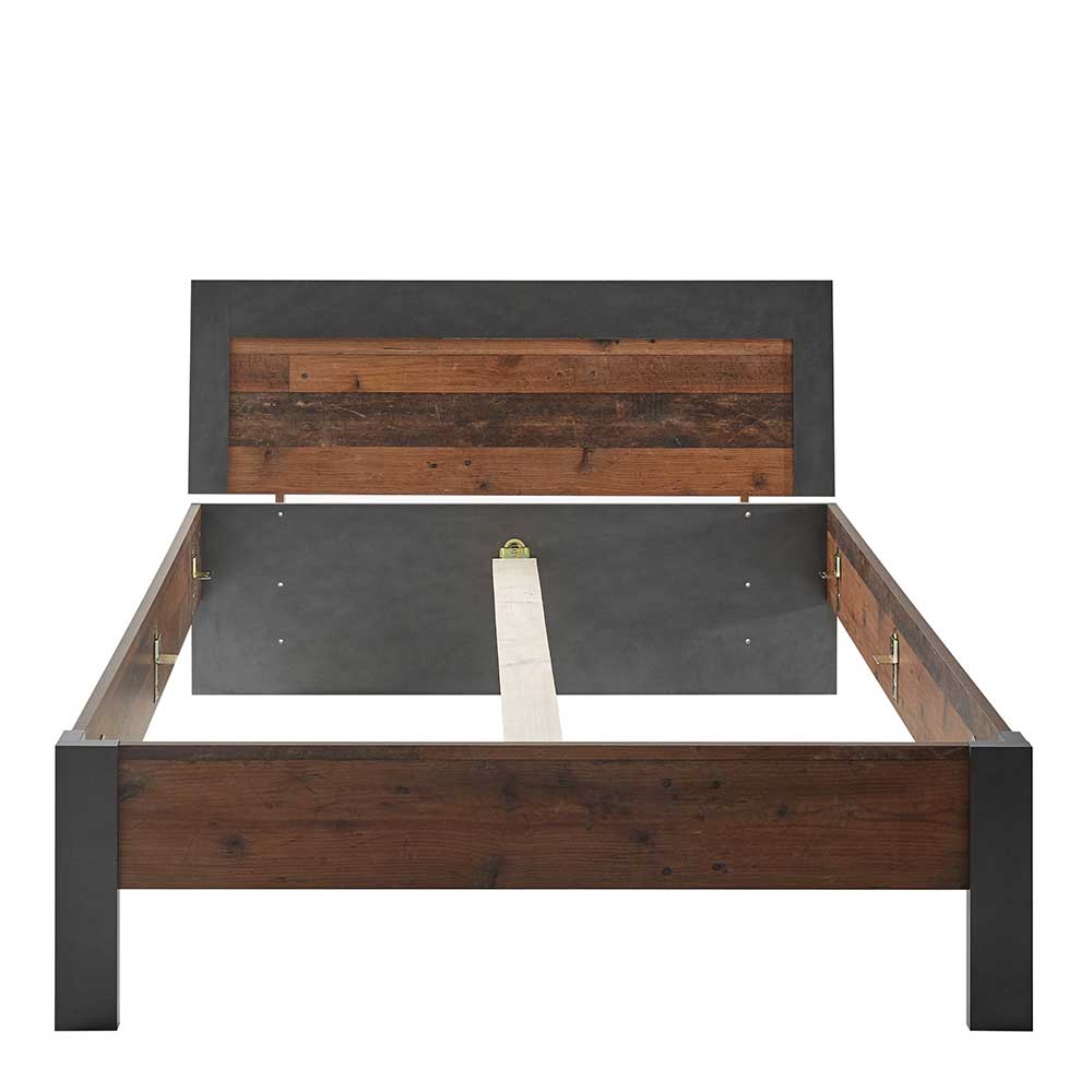 140x200 cm Bett in Dekor Holz Antik - Timuras