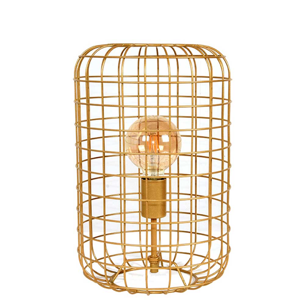 Goldene Tischlampe mit Gitterschirm - Salmasion