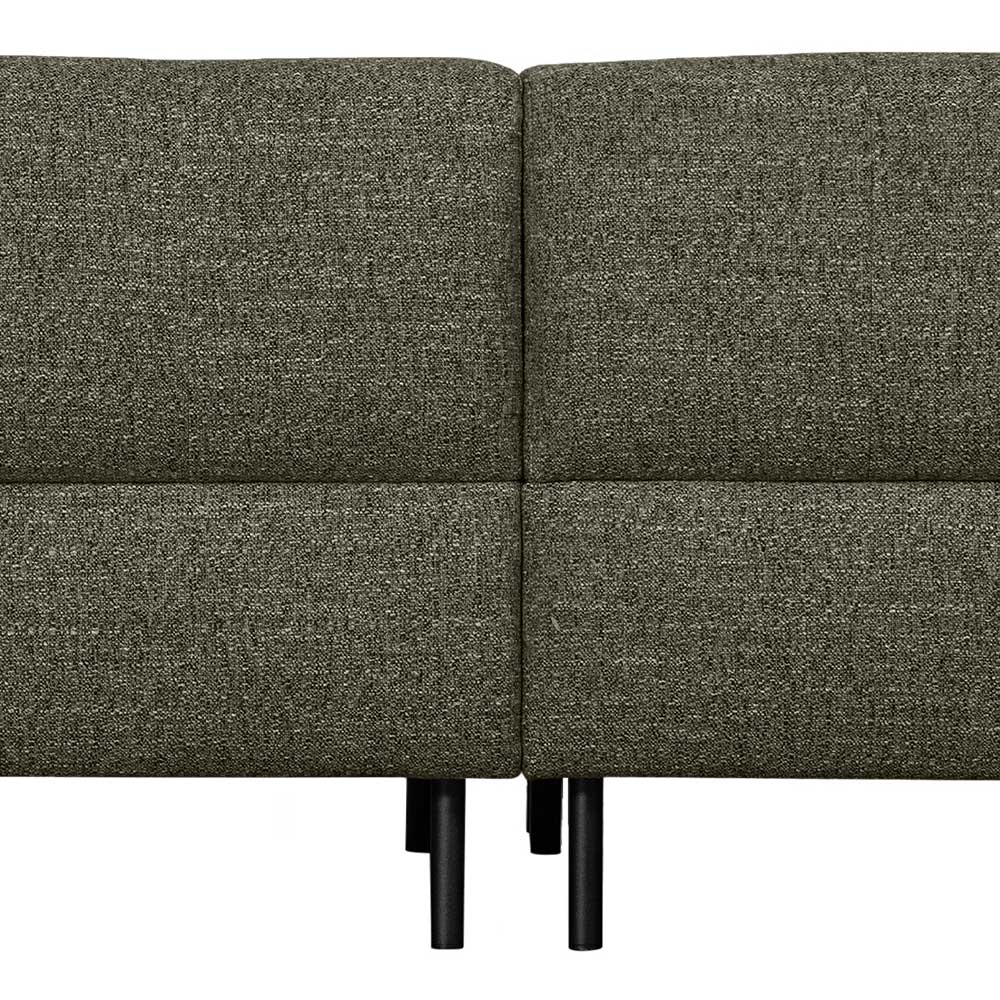 L Sofa aus Strukturstoff in Dunkelgrün - Teresia