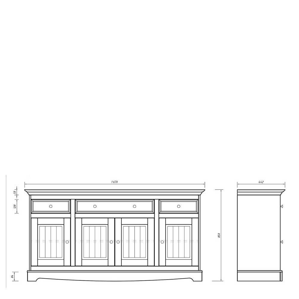 167x85x45 Modern Country Sideboard zweifarbig - Vitablo