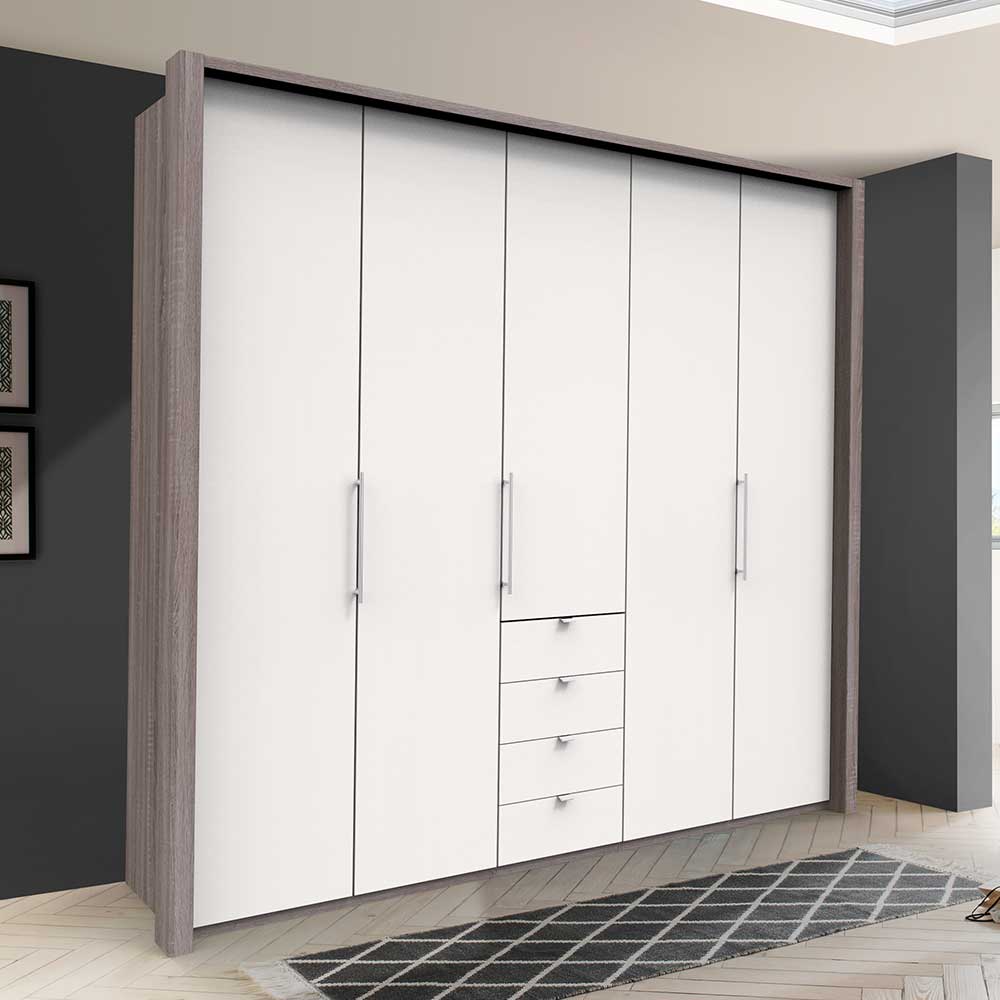 Kombi-Kleiderschrank mit 2 Falttüren & Tür - Tivierto