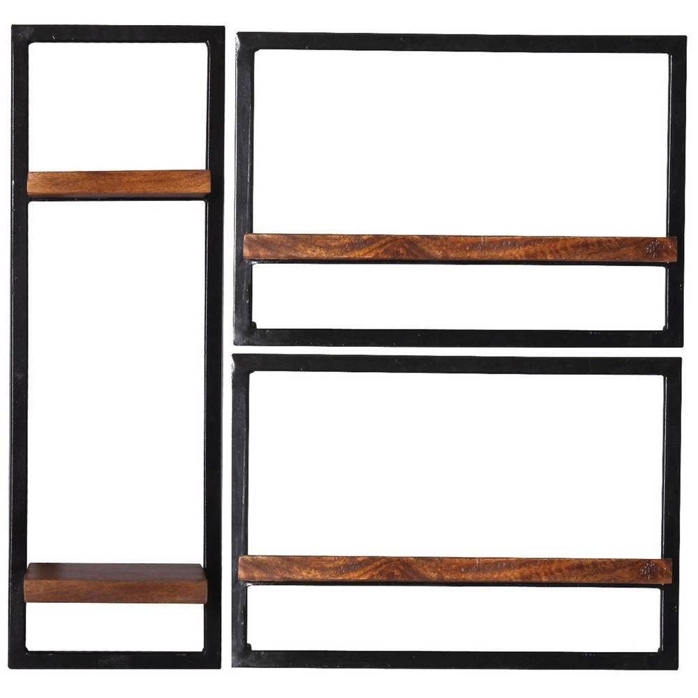 Industrial-Hängeregale Set rechteckig - Kendo (dreiteilig)