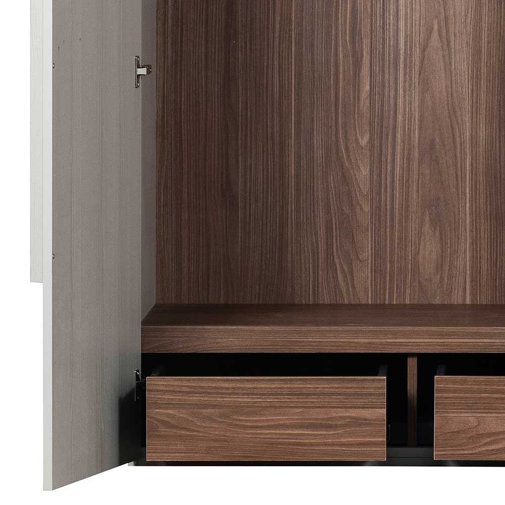 Skandi 3-türiger Schlafzimmerschrank in Grau - Rochella