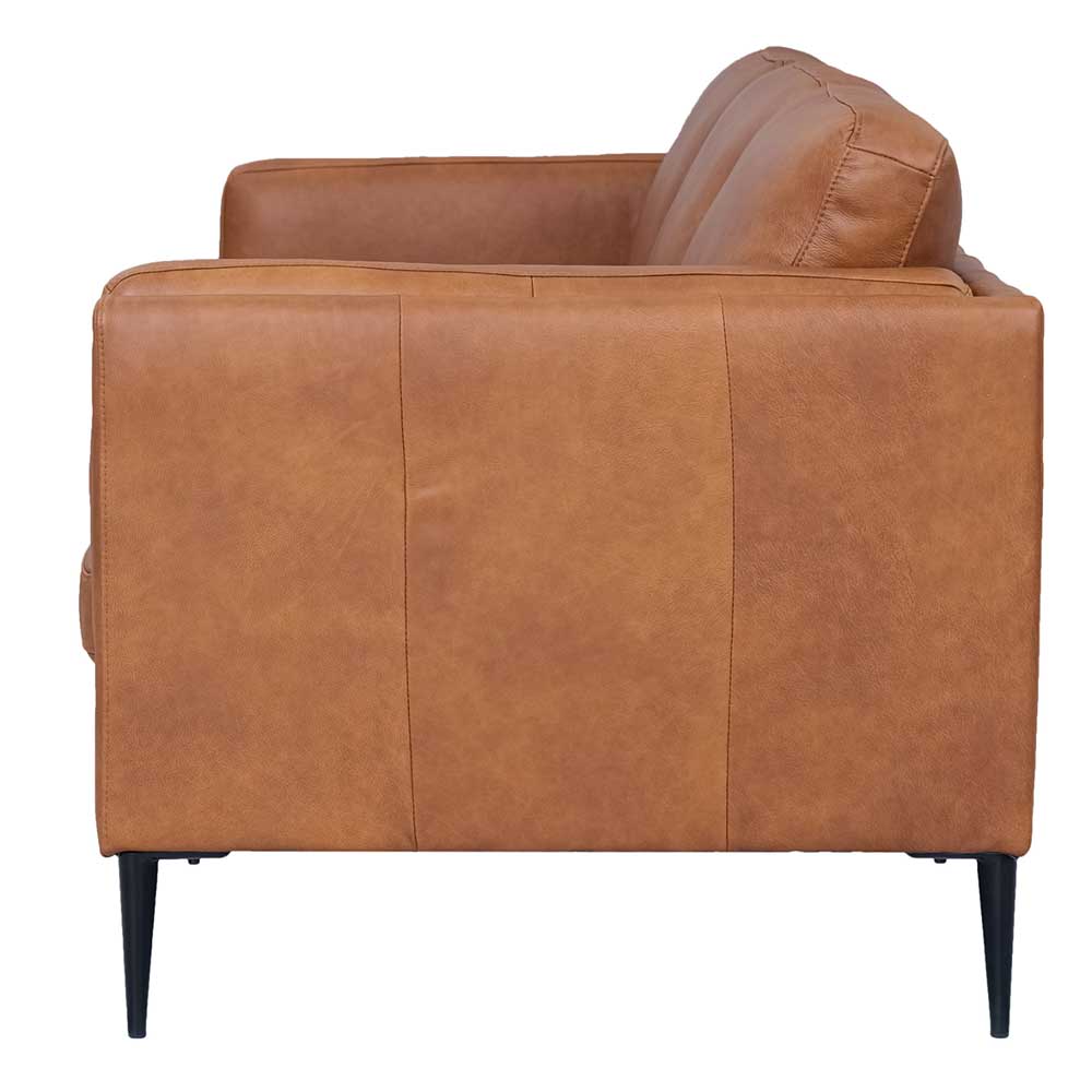 Sofa in Leder Cognac Braun - Lespavo