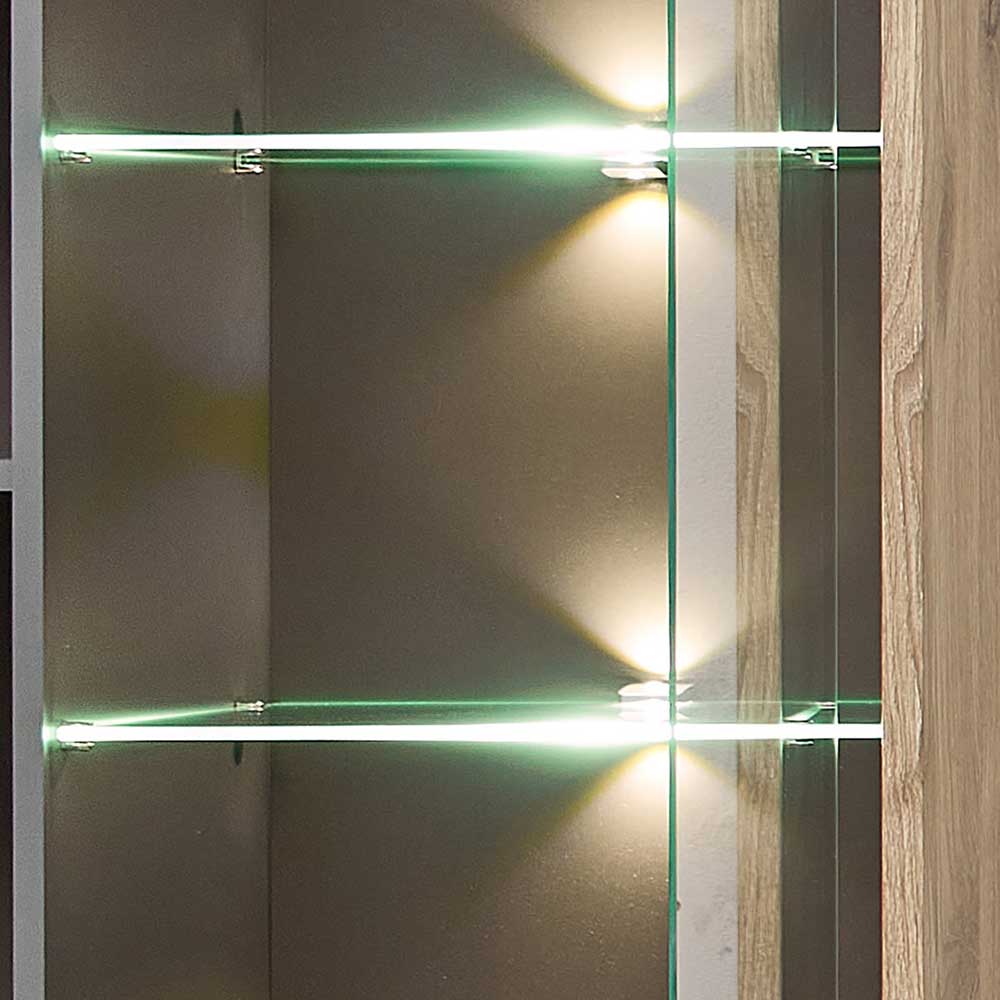 80x202x38 Vitrinenschrank in Wildeiche NB - Zelio
