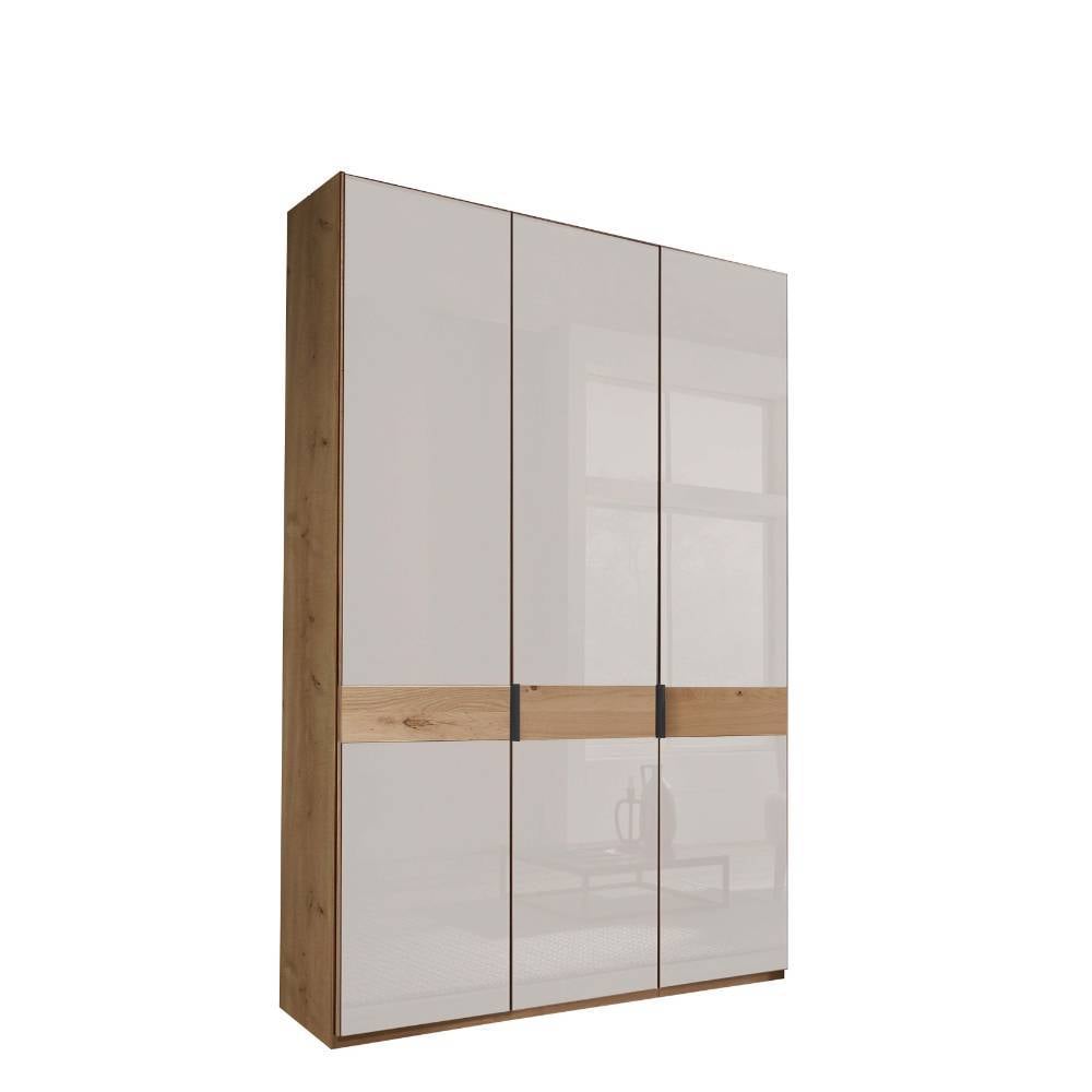 3-türiger Kleiderschrank mit weißer Glasfront - Crucav