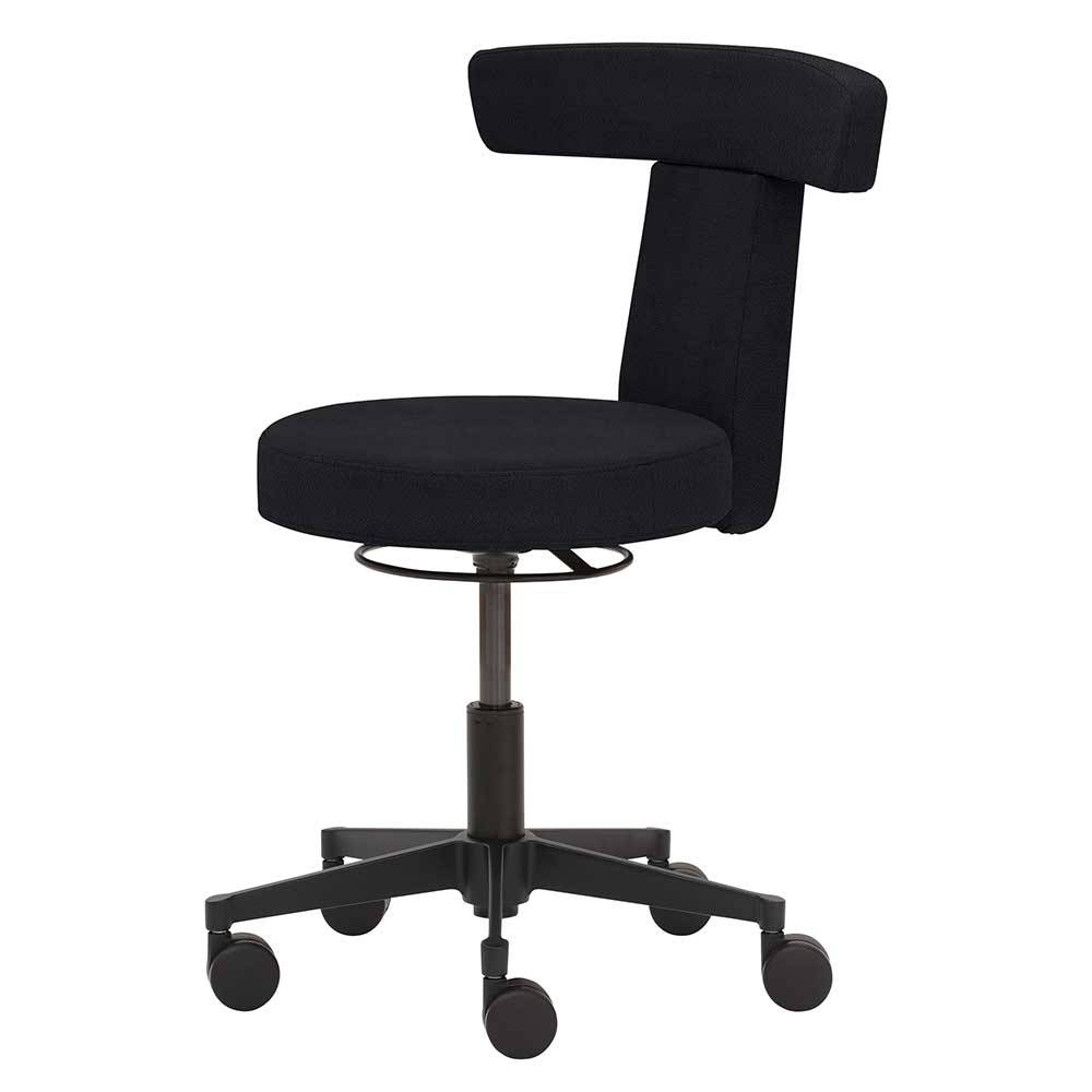 Funktioneller Arbeitshocker mit Lehne & Drehgestell - Kenzy