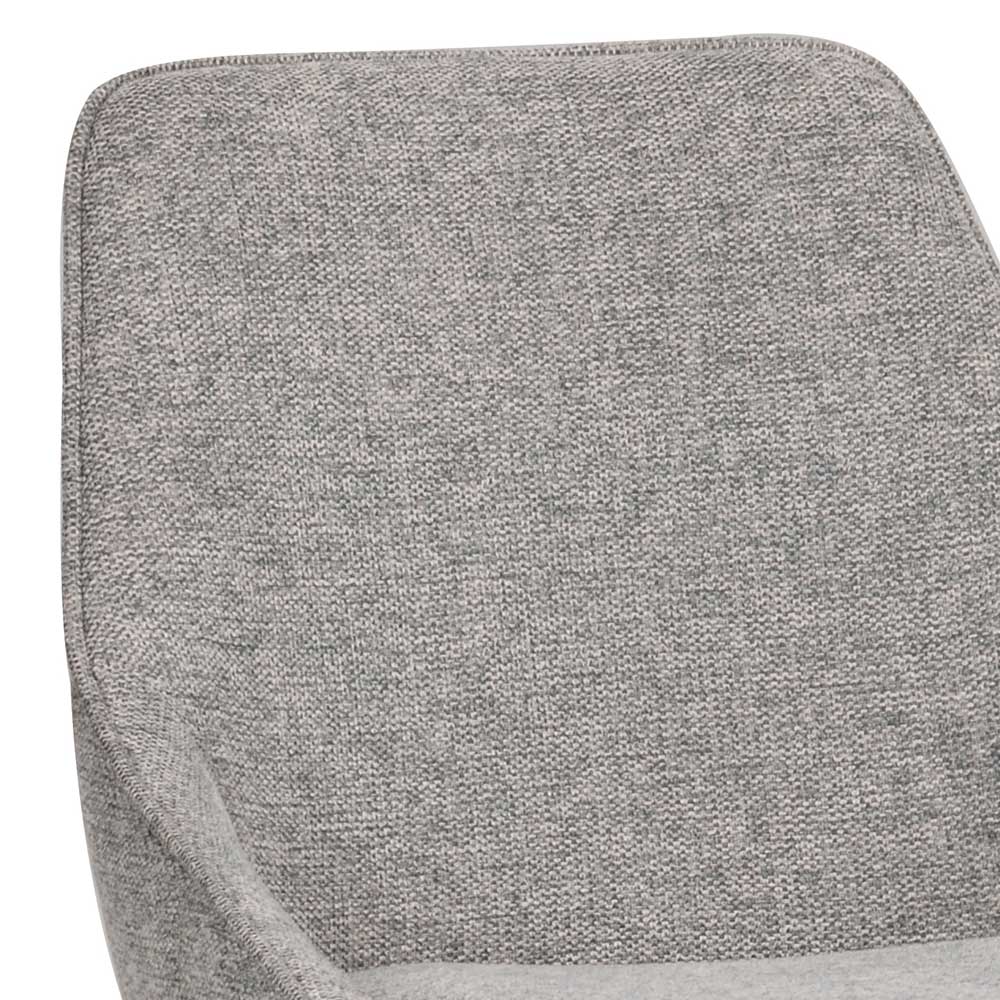 Barstühle mit Sitzschale Stoff Grau - Leandra (2er Set)