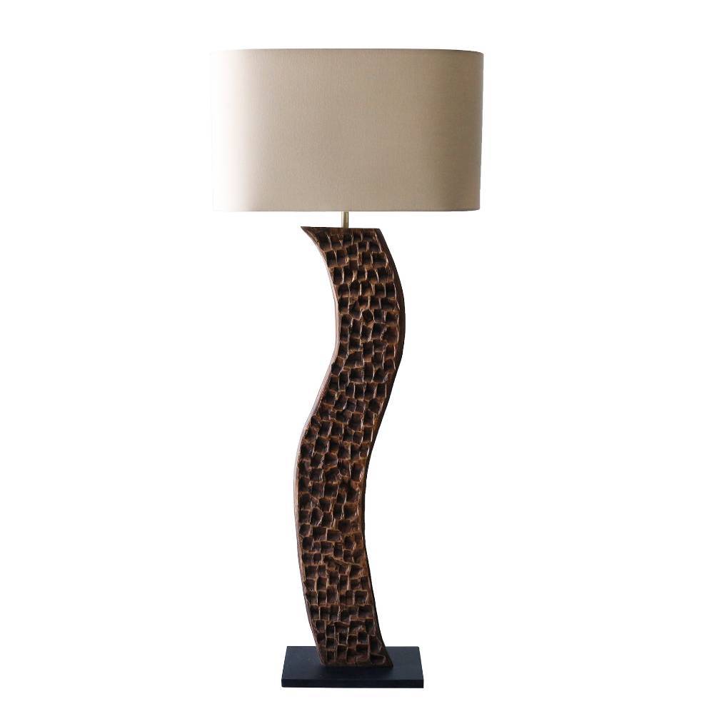 Design-Stehleuchte mit Holzstele - Cablus