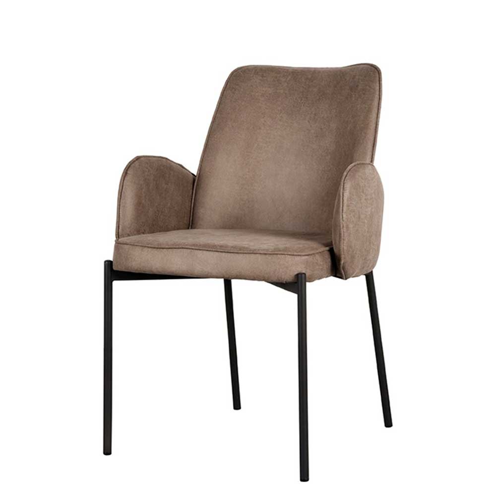 Esszimmerstuhl in Taupe Microfaser - Ordinia (2er Set)