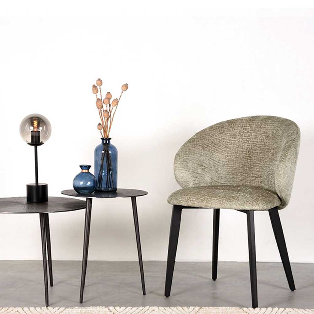 Struktursamt Polsterstühle in Beige - Hakamo (2er Set)