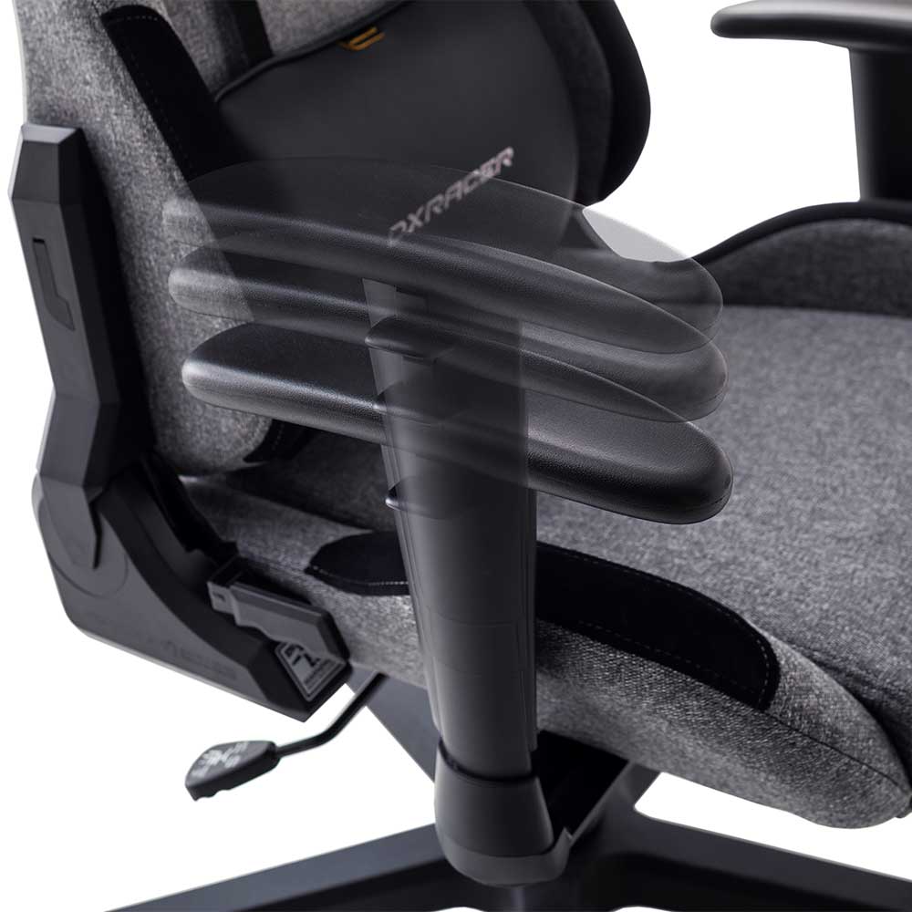 Grauer Gaming Computerstuhl mit Lendenwirbelstütze - Graland