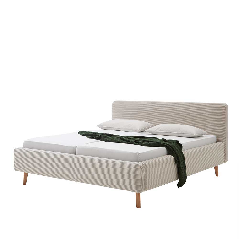 Cord Doppelbett in Beige - Assjan