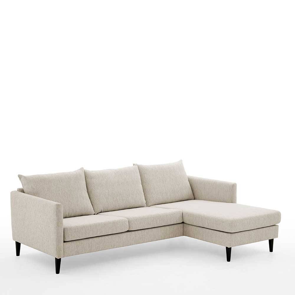 Kleines L-Sofa in Creme und Schwarz - Bentema