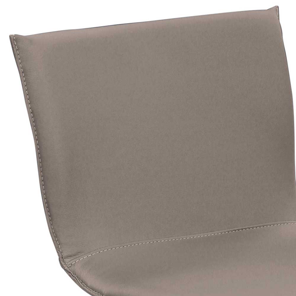 Barstuhl mit Ledersitz in Taupe - Tanko