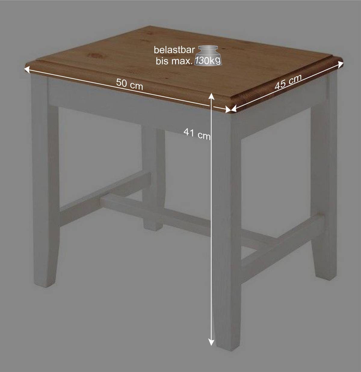 Massivholz Sitzhocker zweifarbig - Sibiuta