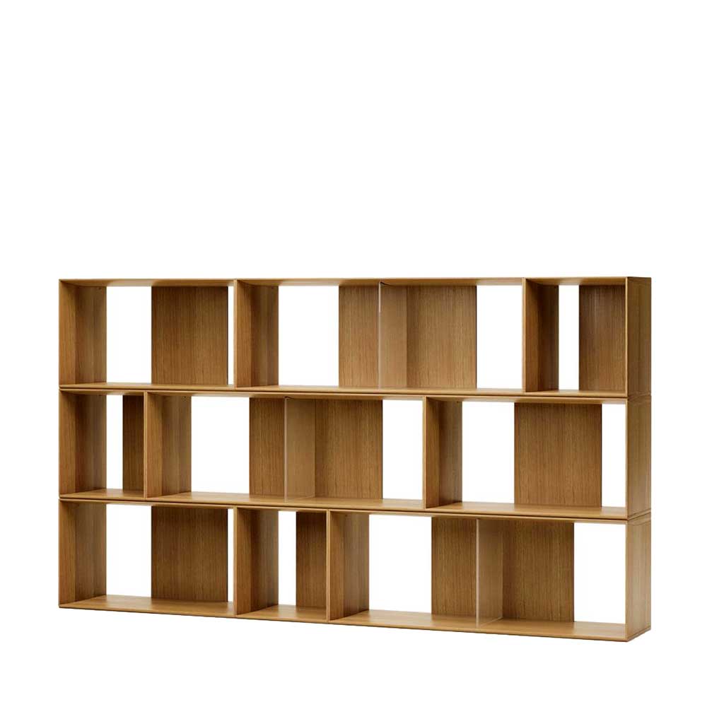 Modulares Standregal in Eiche Furnier - Hero (neunteilig)