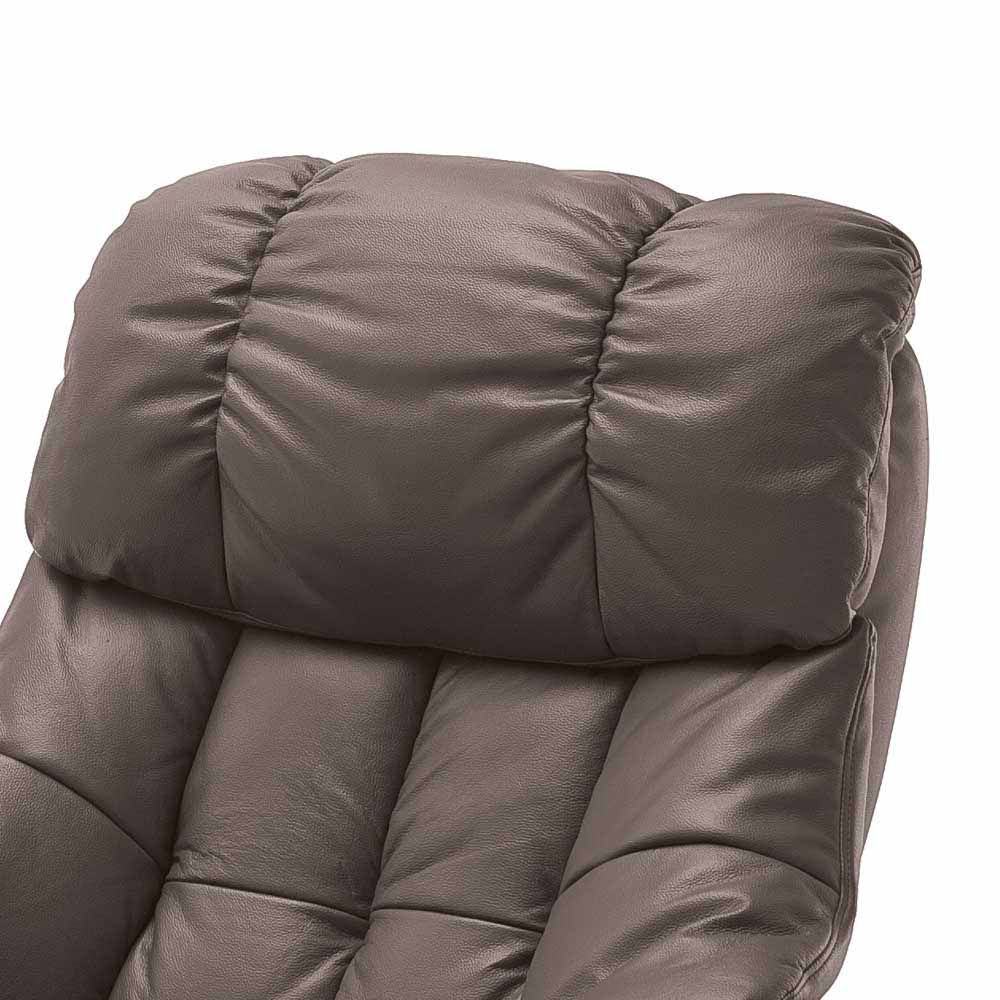 Brauner Sessel mit Relaxfunktion Seyera & Fußhocker (zweiteilig)