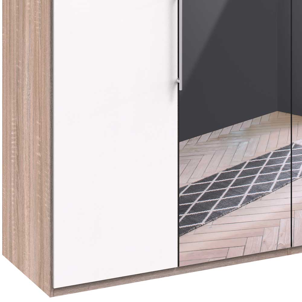 Weißer Schlafzimmer-Schrank mit Spiegeln - Vaclyn