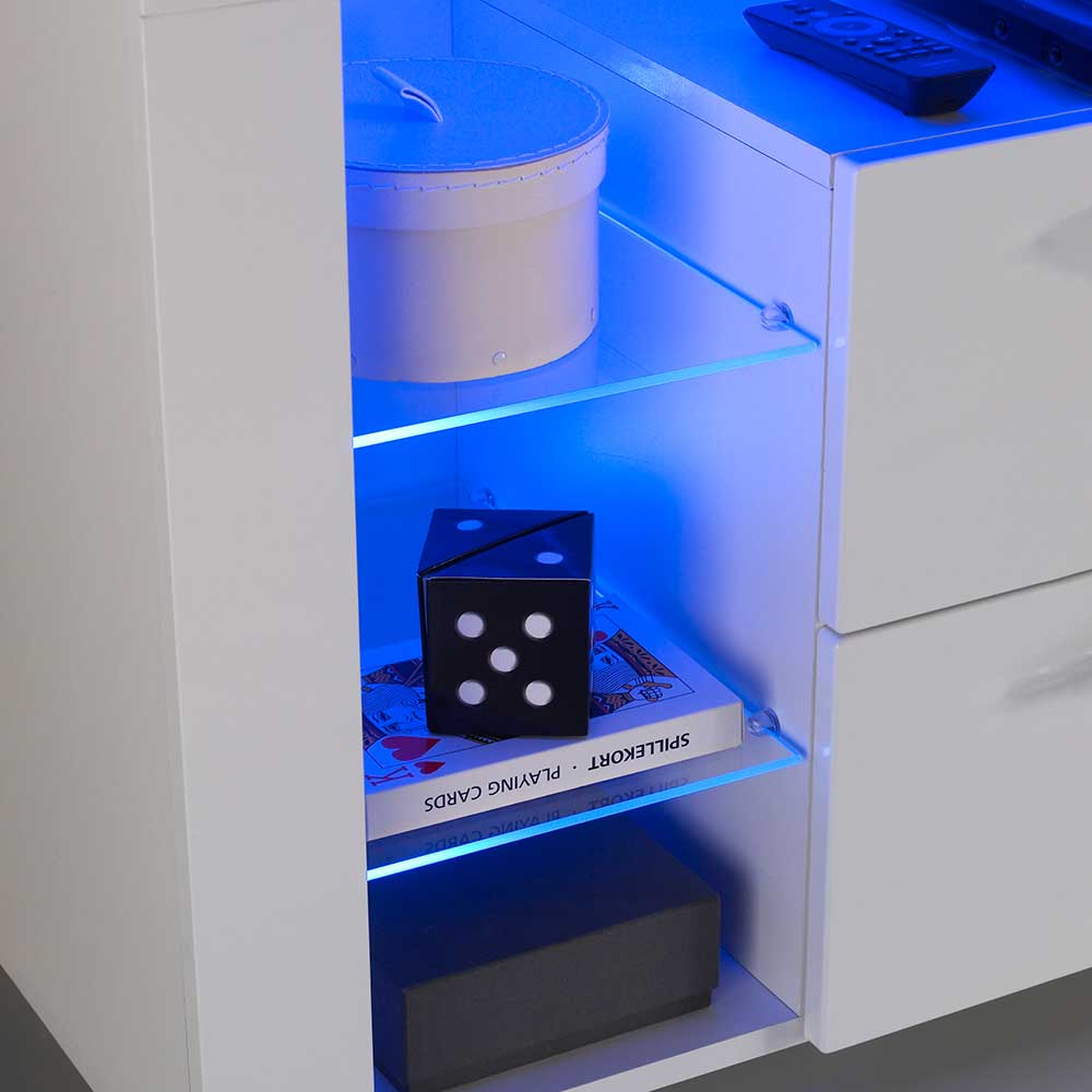Beleuchtete TV Kommode mit 6 Fächern - Clouna