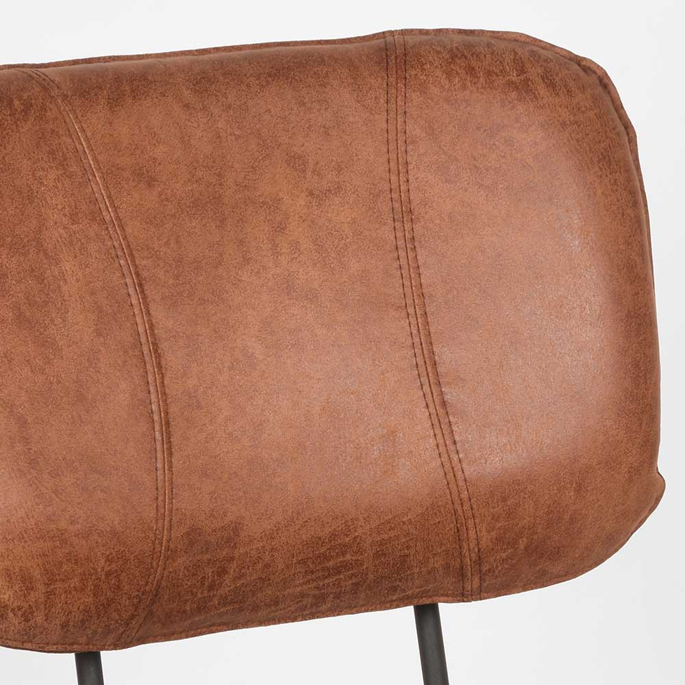 Moderner Kunstlederstuhl in Cognac Braun - Relaxes (2er Set)