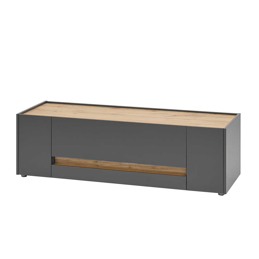 140cm breiter TV Unterschrank in Anthrazit - Ahilav