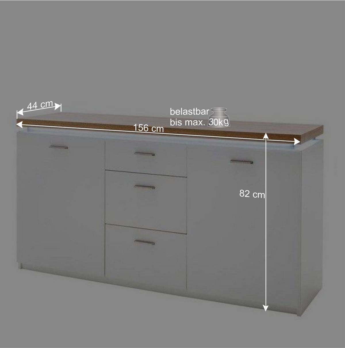 Modernes Sideboard mit LED Beleuchtung - Nusenia