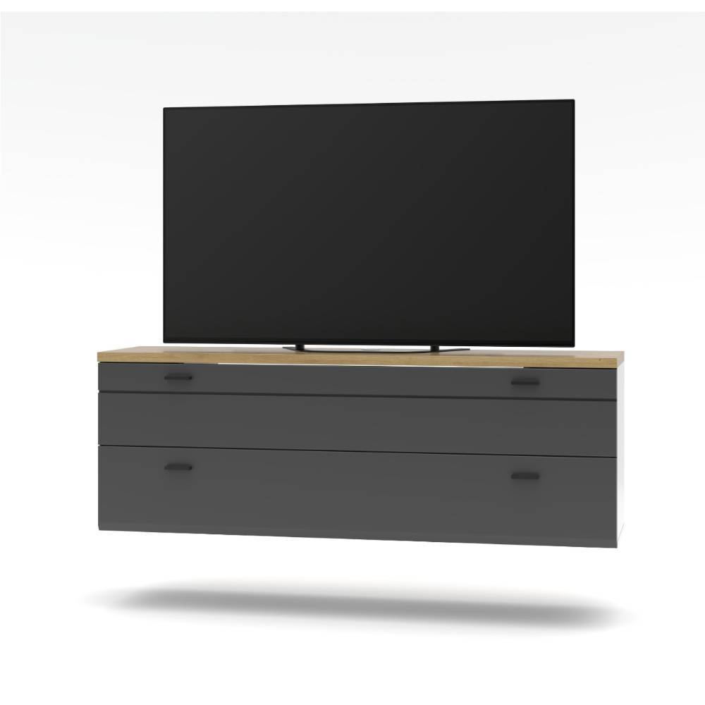 Hängende TV-Kommode in mattem Dunkelgrau - Azar