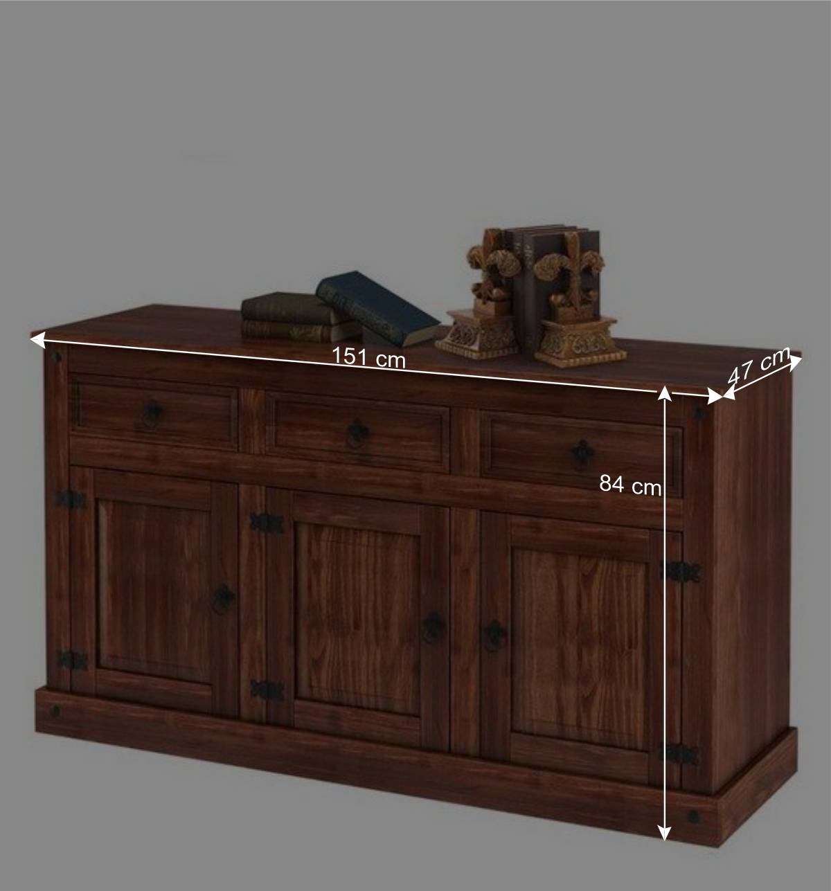 15184x47 Sideboard aus dunkler Kiefer - Matthew