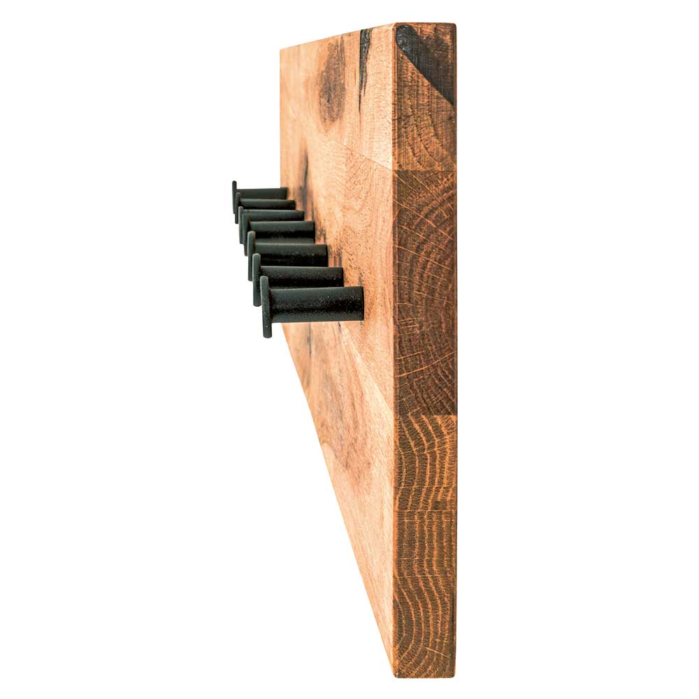 Einfache Wandgarderobe aus Eiche & Metall - Arno