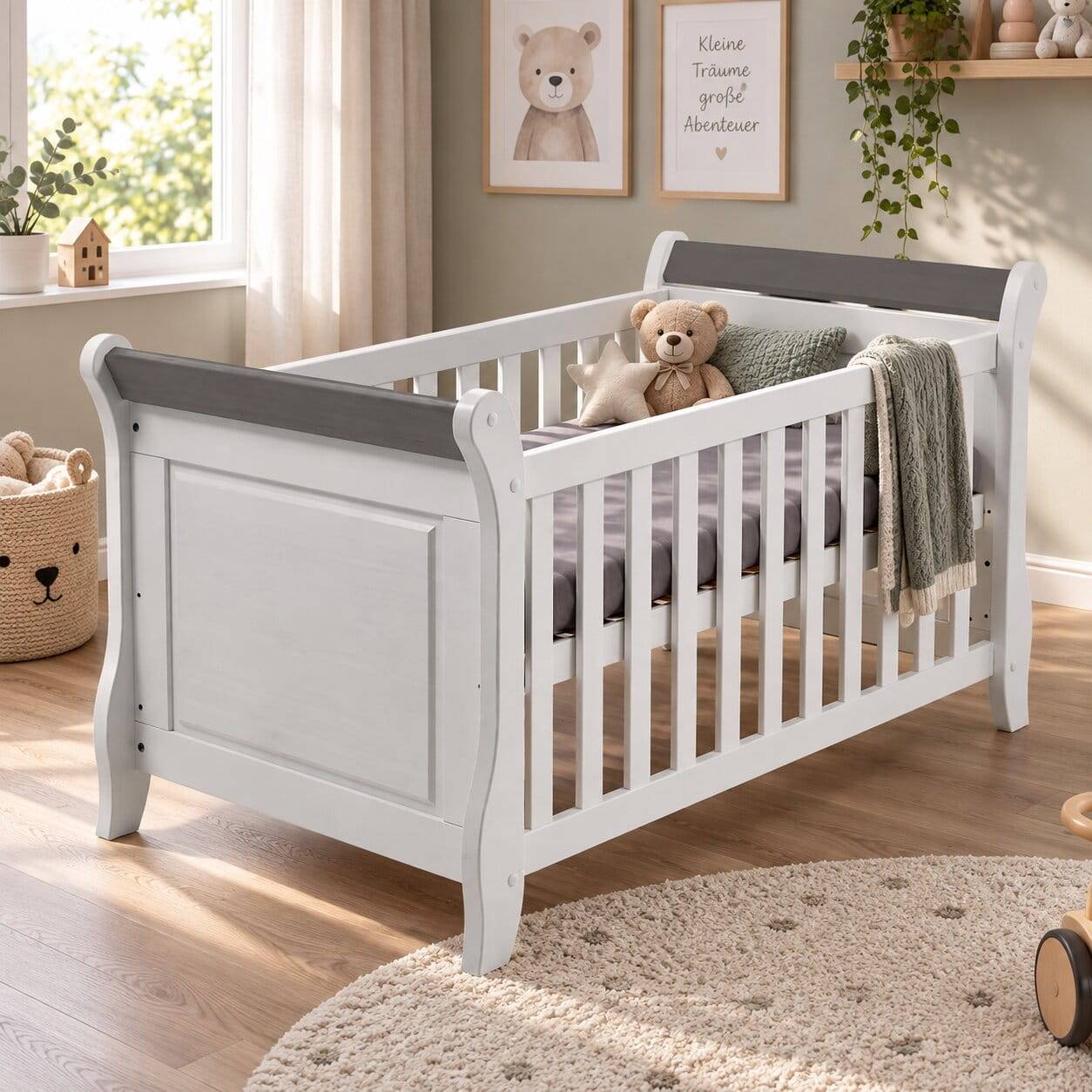 70x140 Scandi Style Gitterbett für Kinderzimmer - Mirandesca
