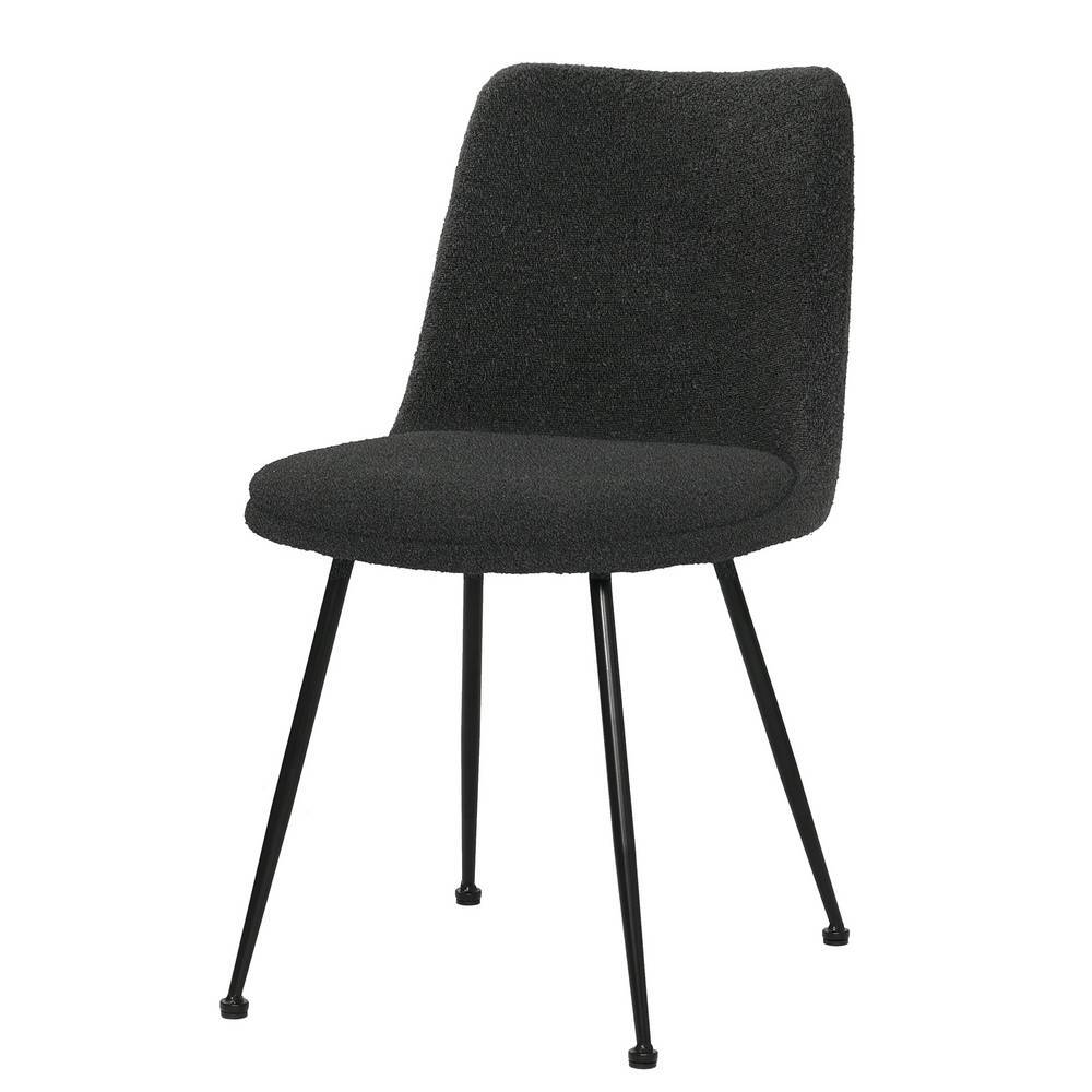 Esszimmerstuhl in Schwarz Boucle - Deflorenca (2er Set)