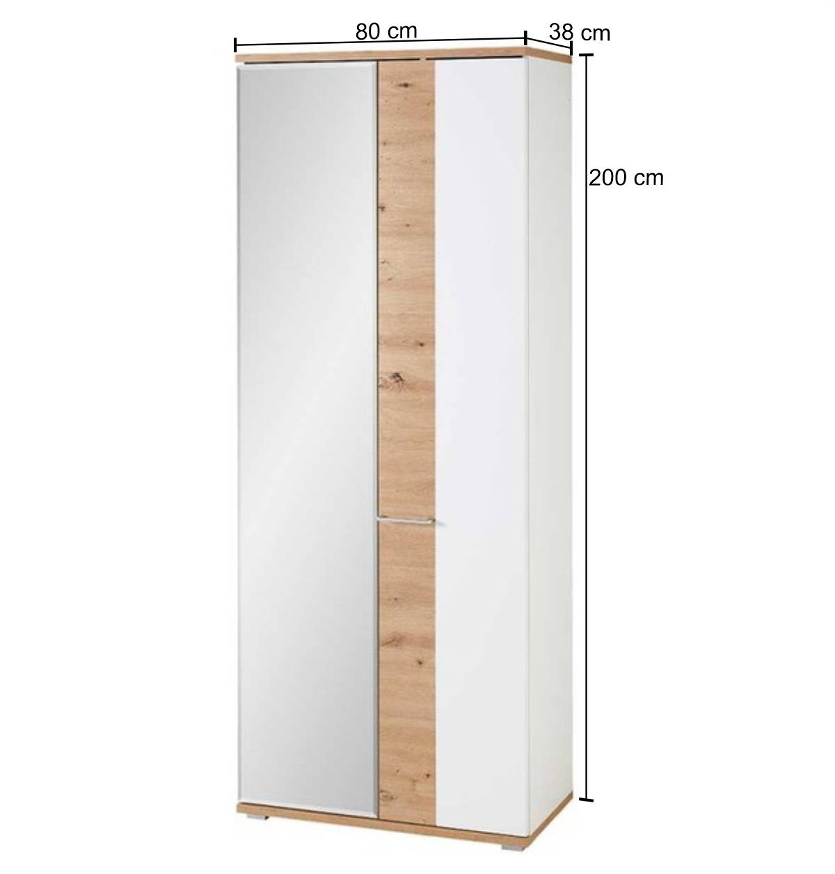 80x200x38 cm Garderobenschrank mit zwei Türen - Symbrosia