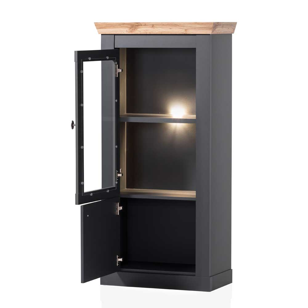 72x146x38 Landhaus Vitrine Highboard 2-türig - Lionel