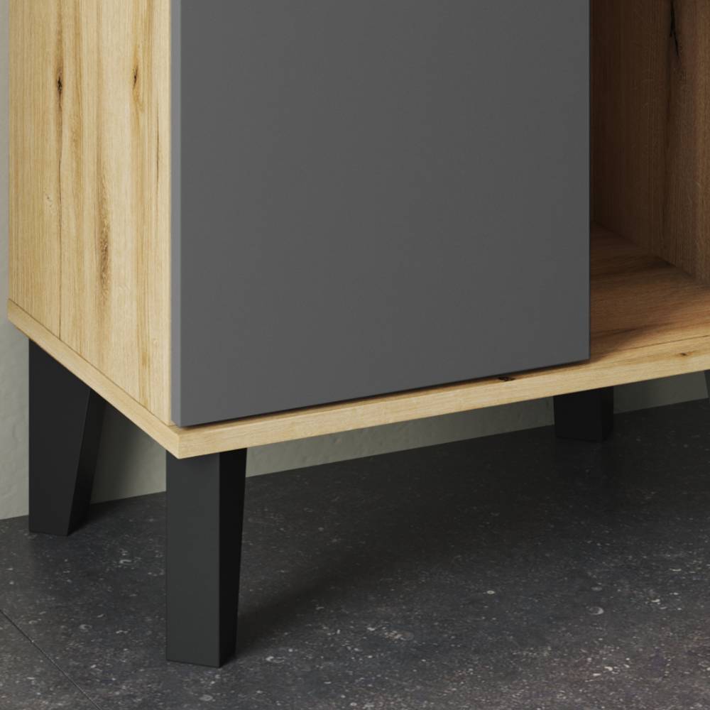 Breiter Bad-Midischrank in Grau - Niniana