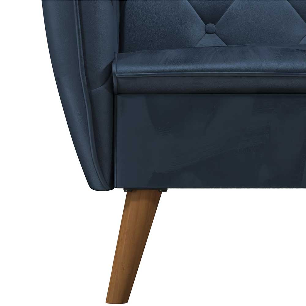Lounge Sessel in Blau Samt - Sadinos
