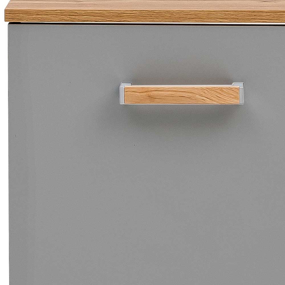 65cm breiter Waschbeckenunterschrank in Platingrau - Nienzo