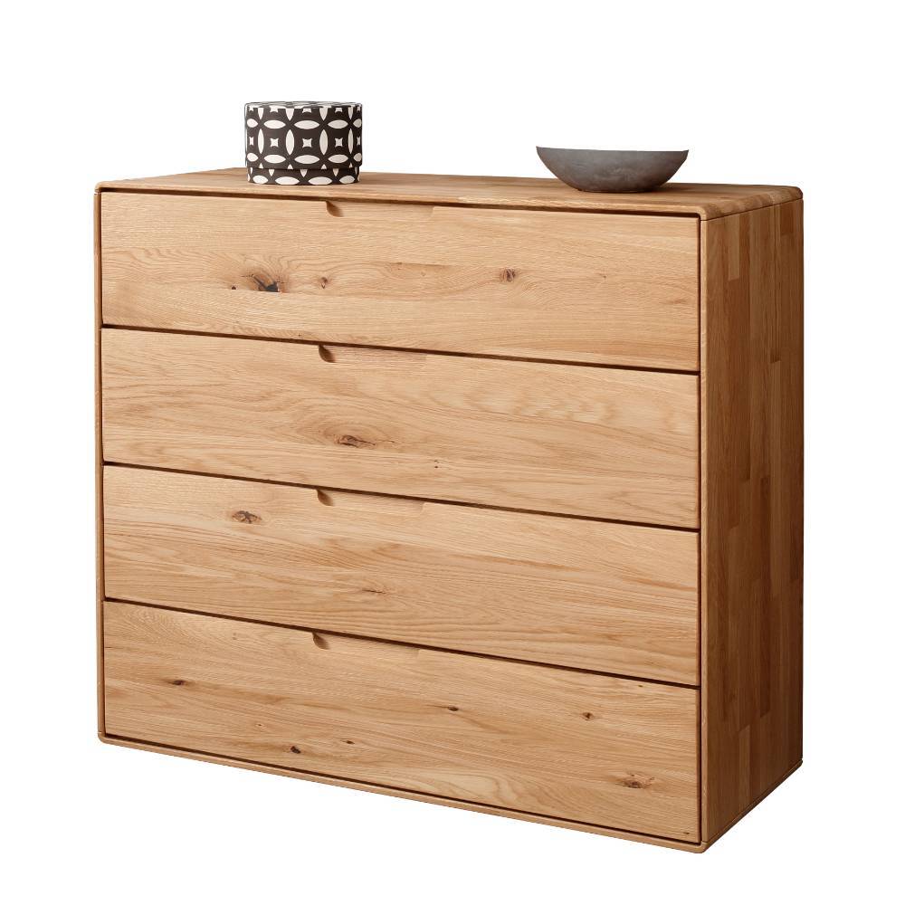 Hohe Holzkommode aus Wildeiche Massivholz - Darcona