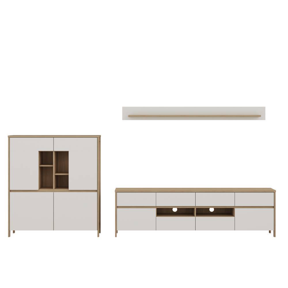 Highboard und TV-Board und Wandboard Set - Ovidio (dreiteilig)