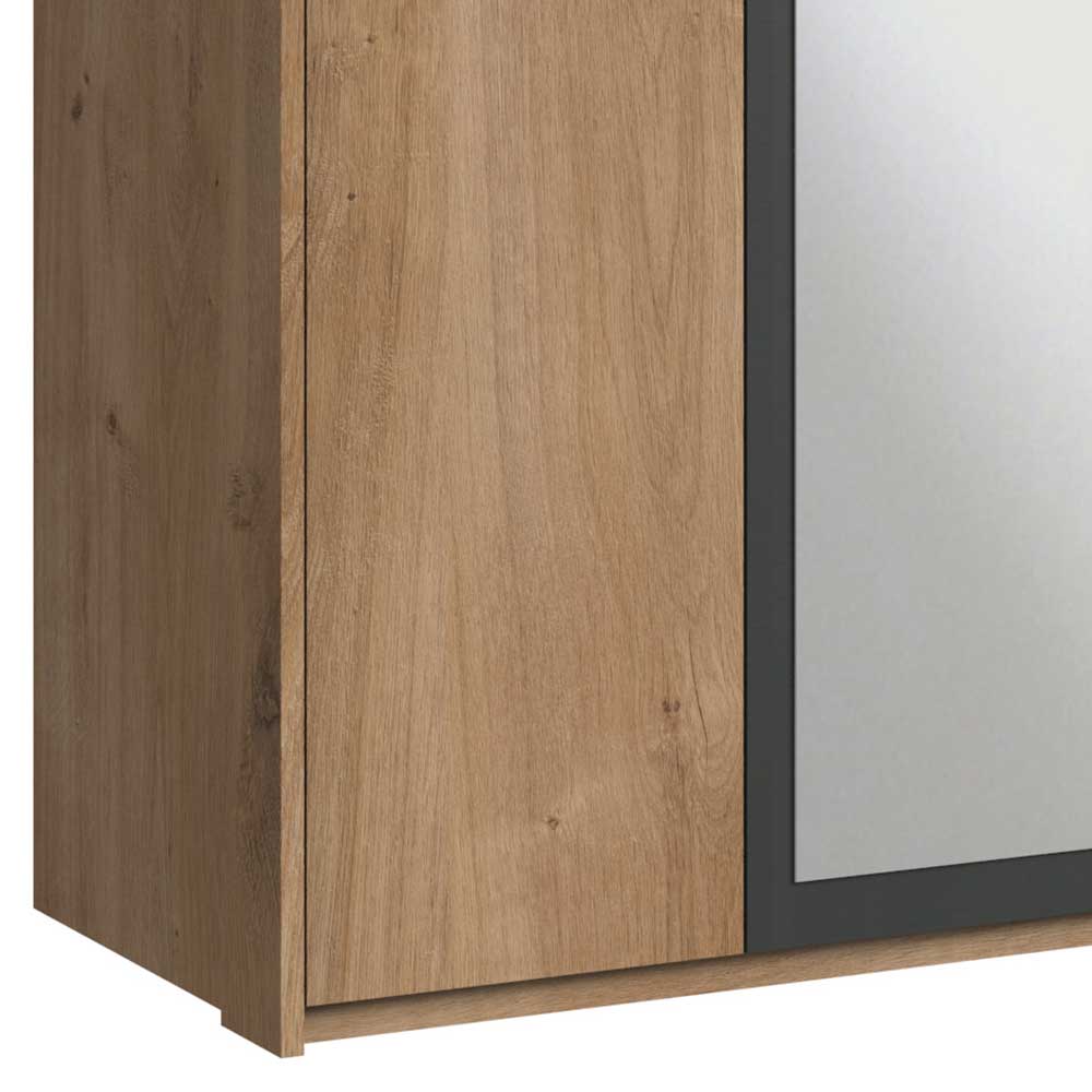 Kleiderschrank in Plankeneiche & Dunkelgrau - Blinks