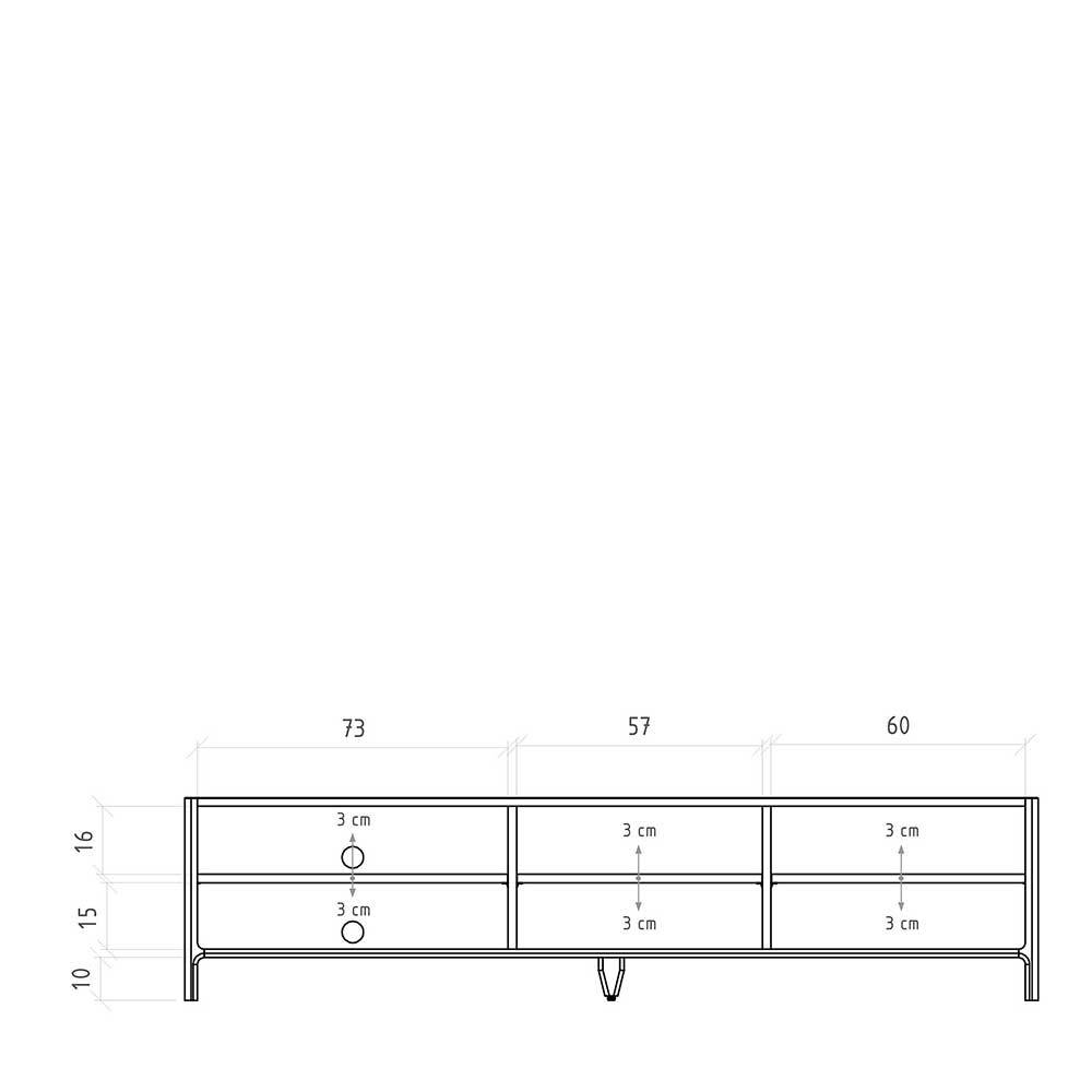 TV Lowboard aus Wildeiche Massivholz - Laida
