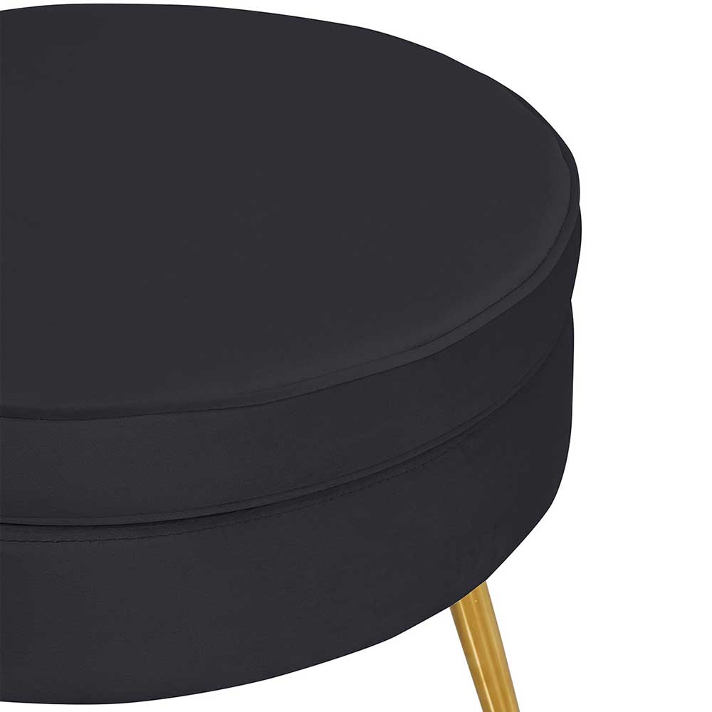 Edler Retrohocker in Schwarz Samt - Adioss