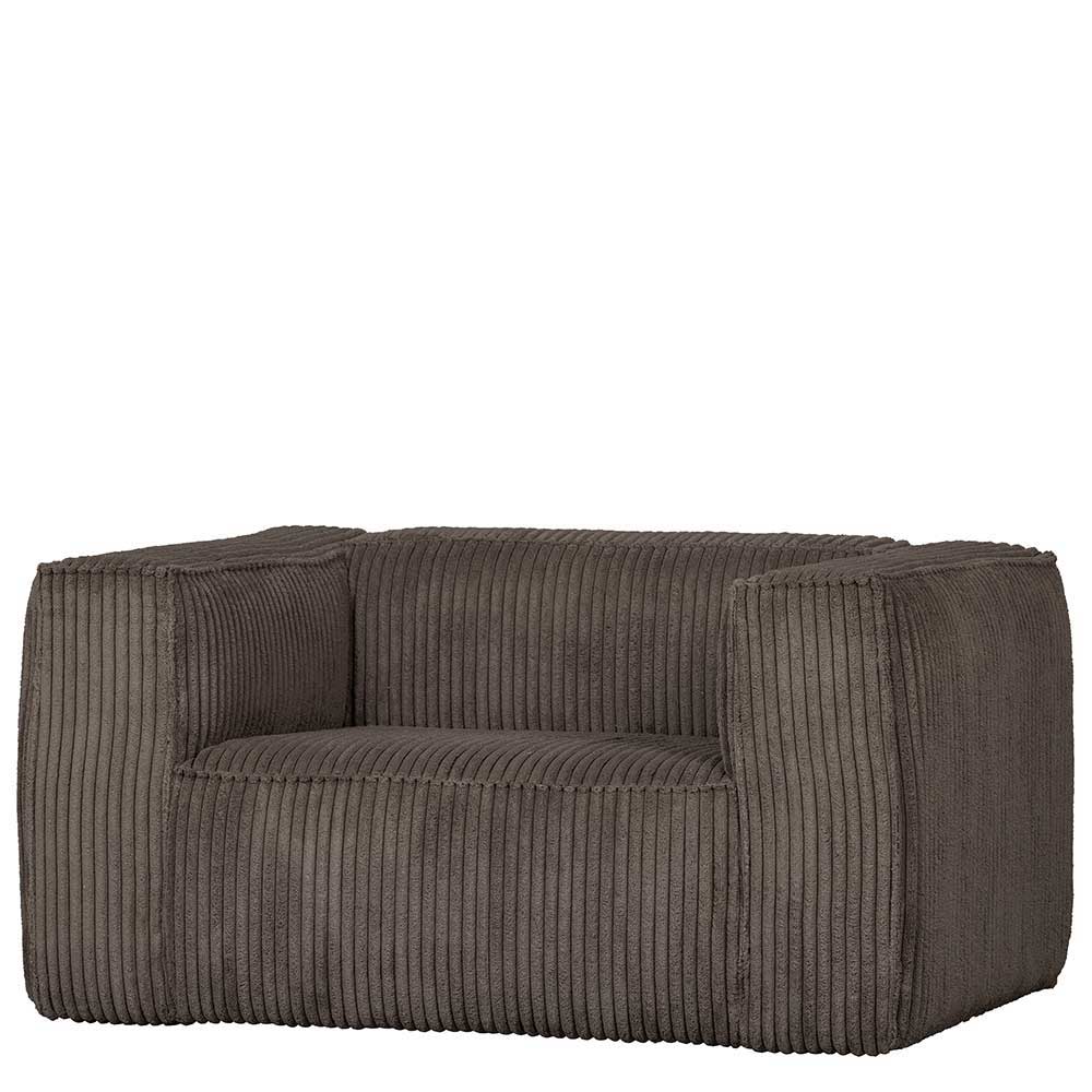 Design Sessel in Schlammfarben Ribcord - Prishia