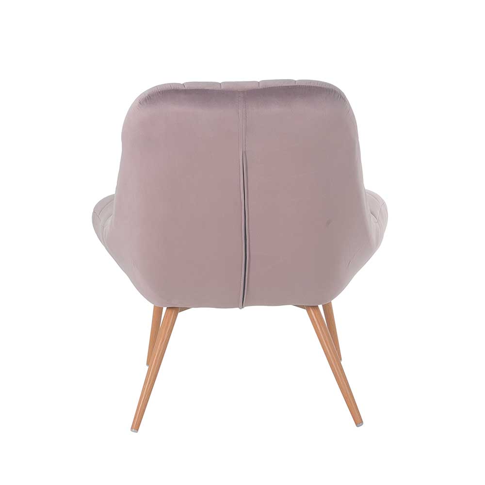 Moderner TV Sessel in Rosa Samtstoff - Montreal