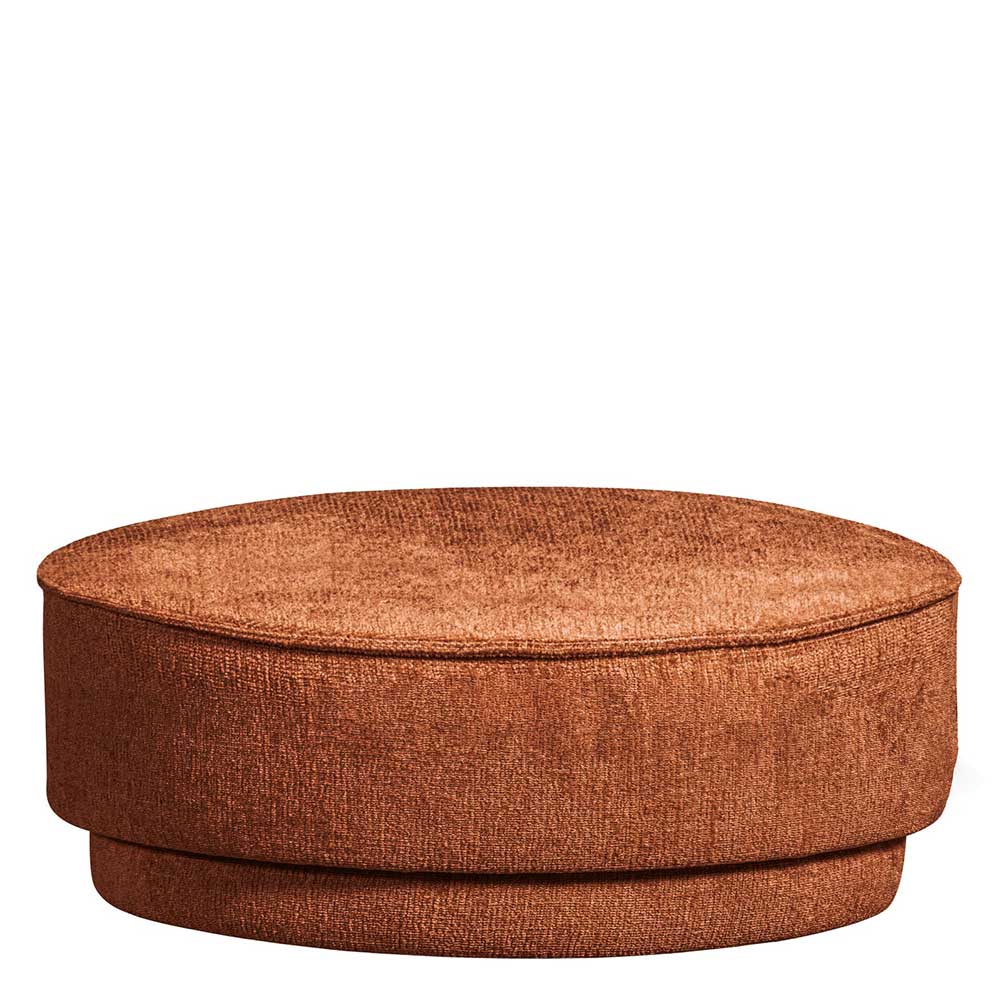 Niedriger Polsterhocker in Rost Braun Chenille - Shearme
